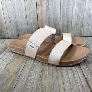 Reef Women's Size 10 Cushion Bounce Vista Natural/Tan Slide Sandals